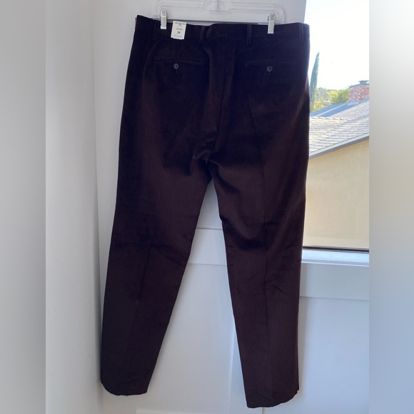 NWT J. McLaughlin Lange Men’s Solid Pant, brown corduroy, size 34 - Picture 11 of 15